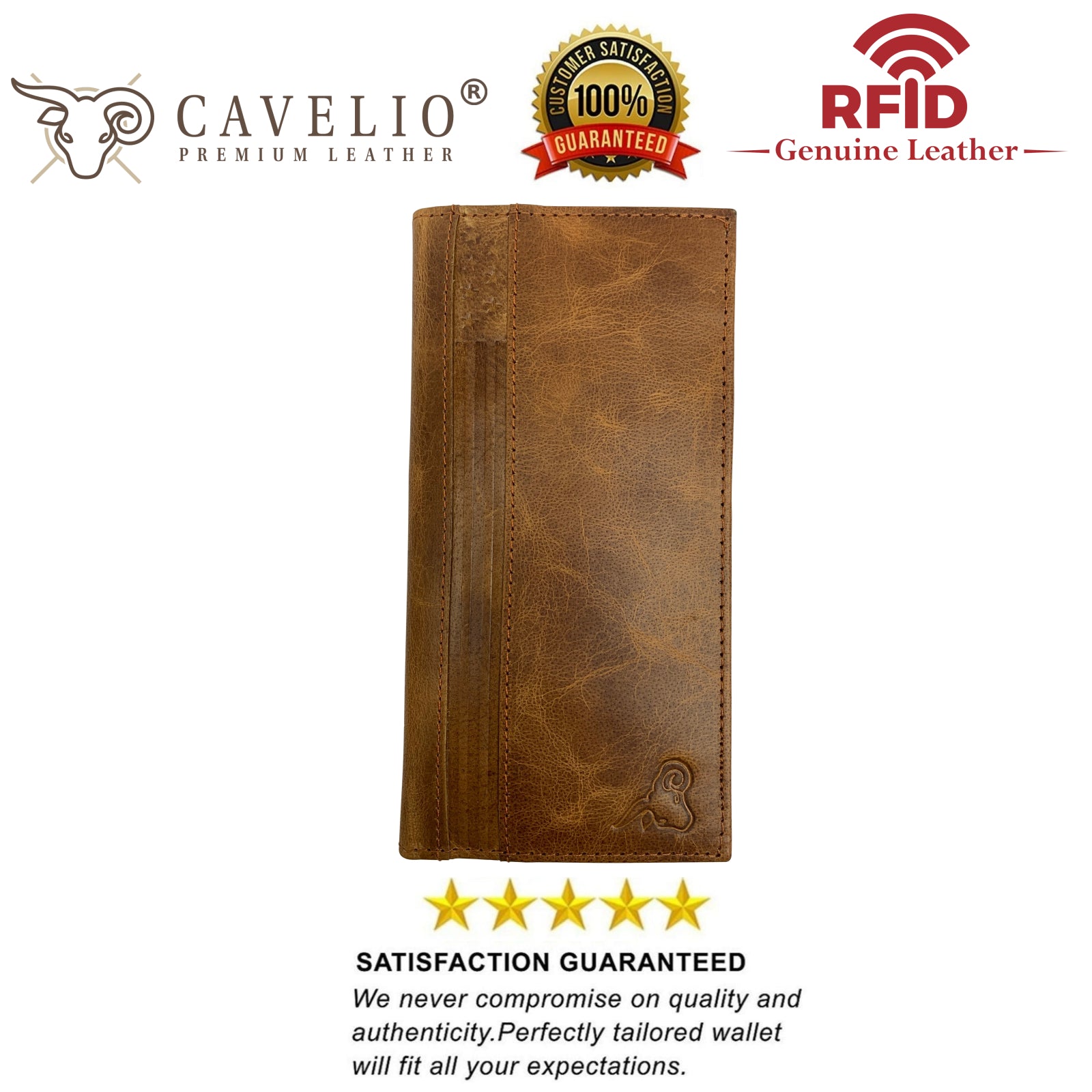 Genuine Leather Checkbook Cover For Men & Women Checkbook Holder Wallet RFID Blocking USA Series-menswallet