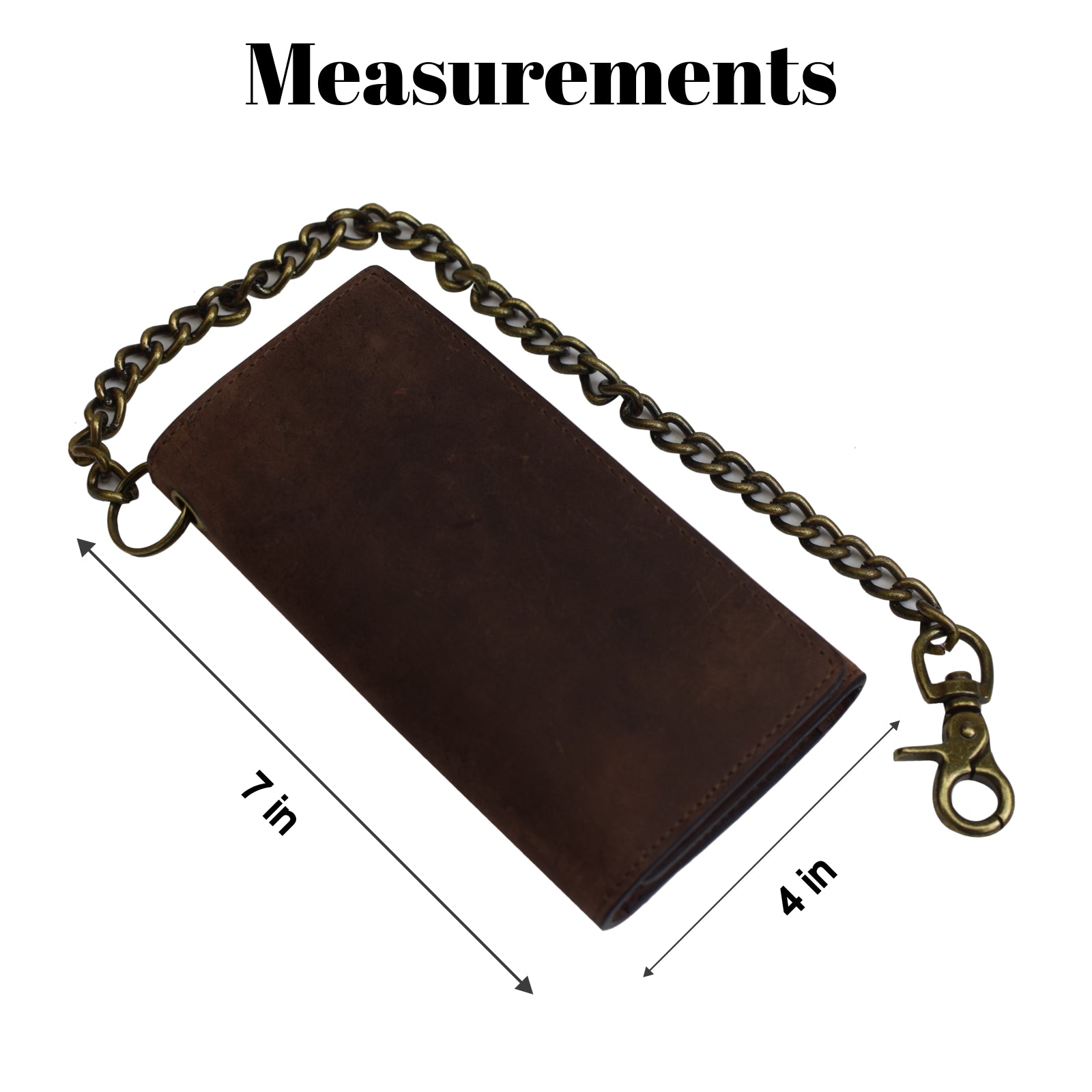 RFID Blocking Men's Tri-fold Vintage Long Style Cow Leather With Chain card holder Wallet-menswallet