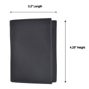 Vegan Leather RFID Trifold Wallets For Men - Cruelty Free Non Leather Mens Wallet With 2 ID Windows-menswallet