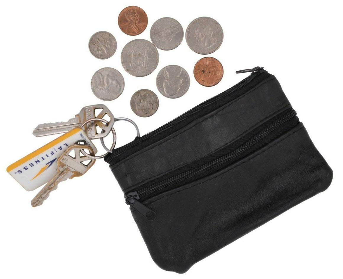 Men, Woman, Genuine Leather Coin Purse Cowhide Change Purse Coin Pouch, Key Ring-menswallet