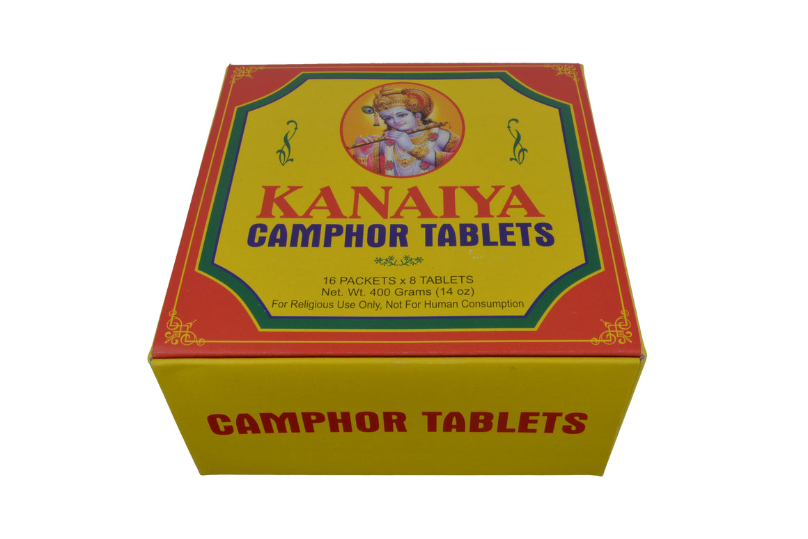 Kanaiya Camphor Tablets from India - 400 Grams - 128 Tablets (16 Blocks of 8) Brand-menswallet