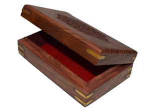 Finest Rosewood Keepsake Box Jewelry Trinket Organizer Handcrafted with Floral Carvings, 8 x 5 inches-menswallet