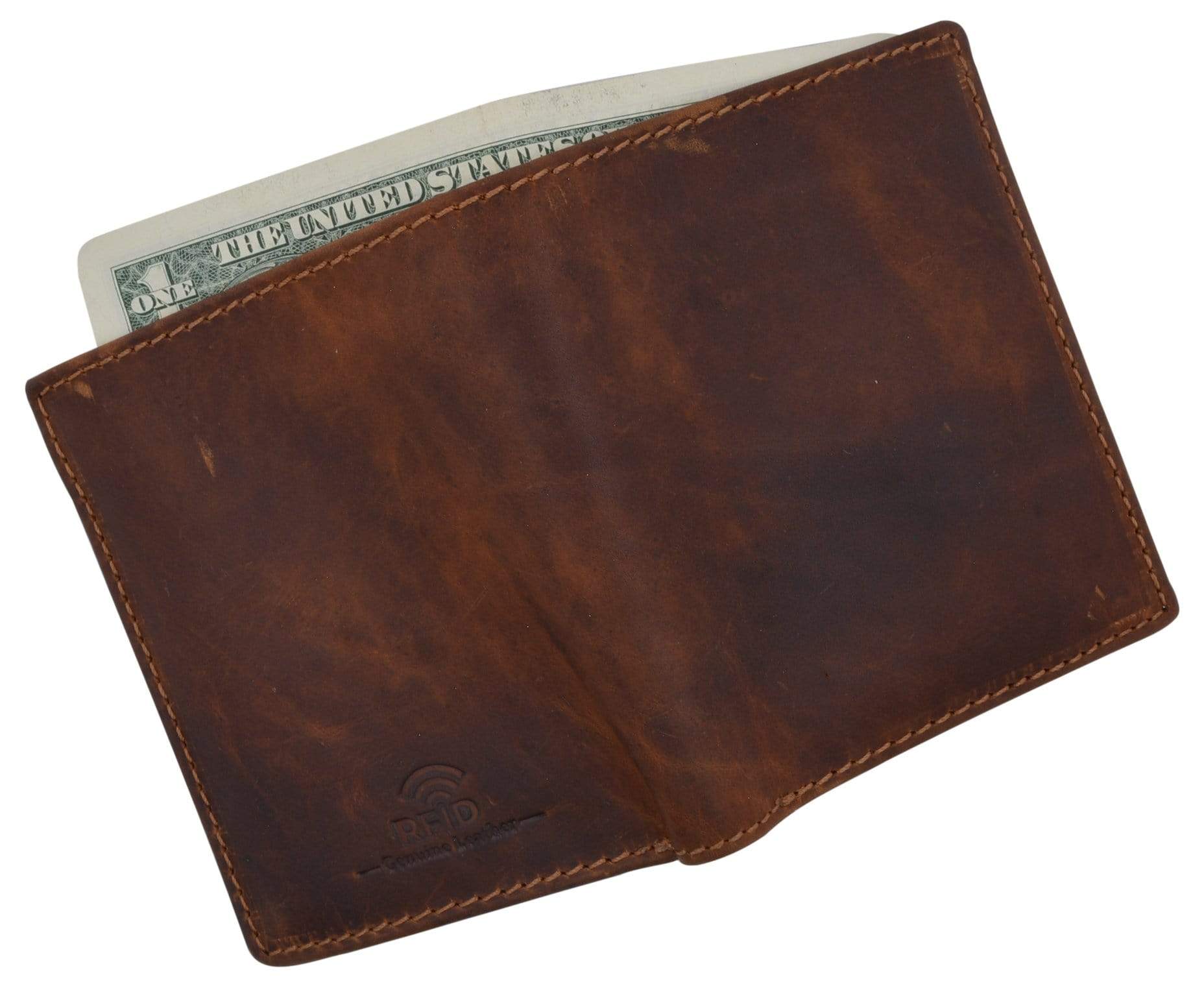 Brand New Cazoro RFID Bifold Trifold Hybrid Mens Distress Vintage Leather Wallet-menswallet