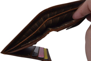 Brand New Cazoro RFID Bifold Trifold Hybrid Mens Distress Vintage Leather Wallet-menswallet