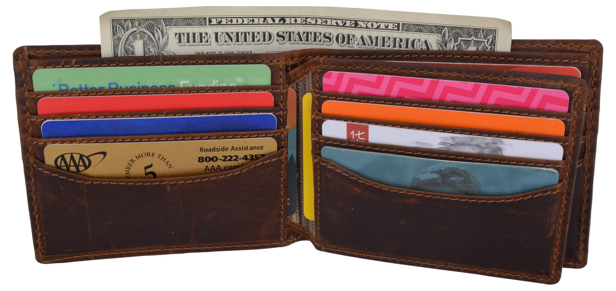 Men's RFID Blocking Leather Bifold Wallet With Multi-Card Holder – Handmade, Brown