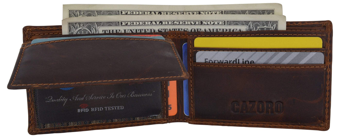 New Slim Mens RFID Blocking Hunter Leather Bifold Credit Card ID Wallet-menswallet