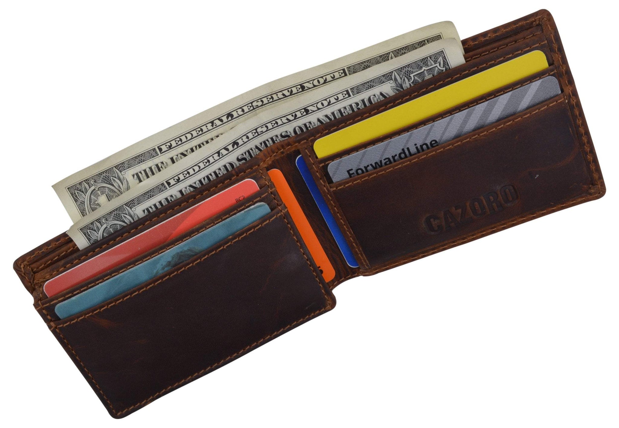 New Small Mens RFID Vintage Leather Bifold Slim Credit Card ID Wallet by Cazoro - wallets for men's at mens wallet