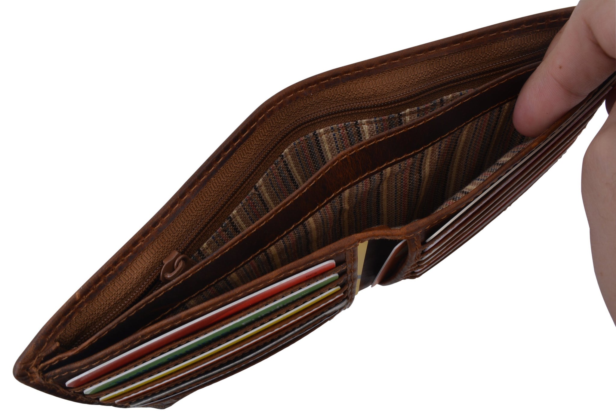 RFID Men's Distress Vintage Leather Men's Slim Hipster Bifold Euro Wallet by Cazoro - wallets for men's at mens wallet