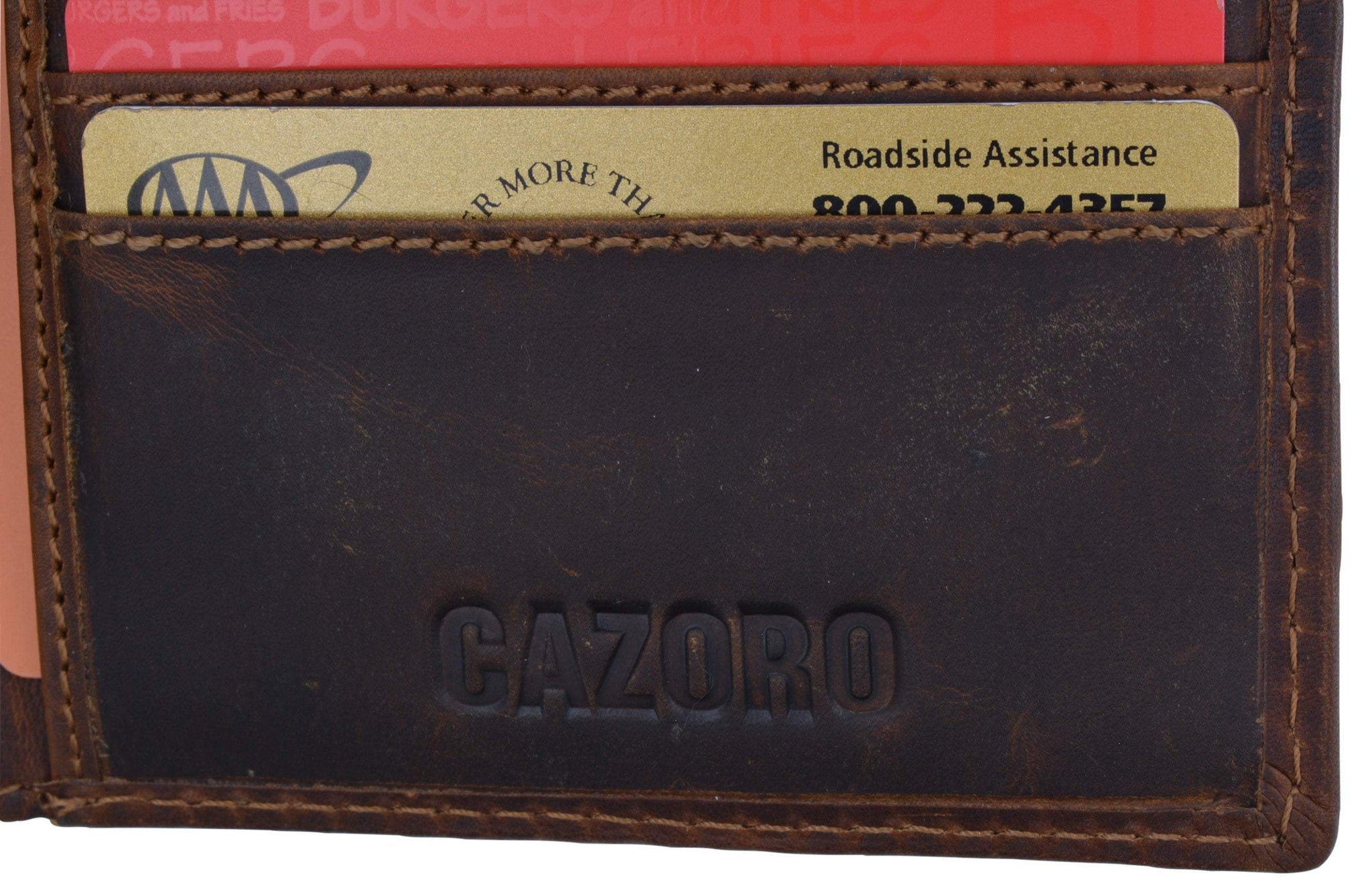 RFID Men's Distress Vintage Leather Men's Slim Hipster Bifold Euro Wallet by Cazoro - wallets for men's at mens wallet
