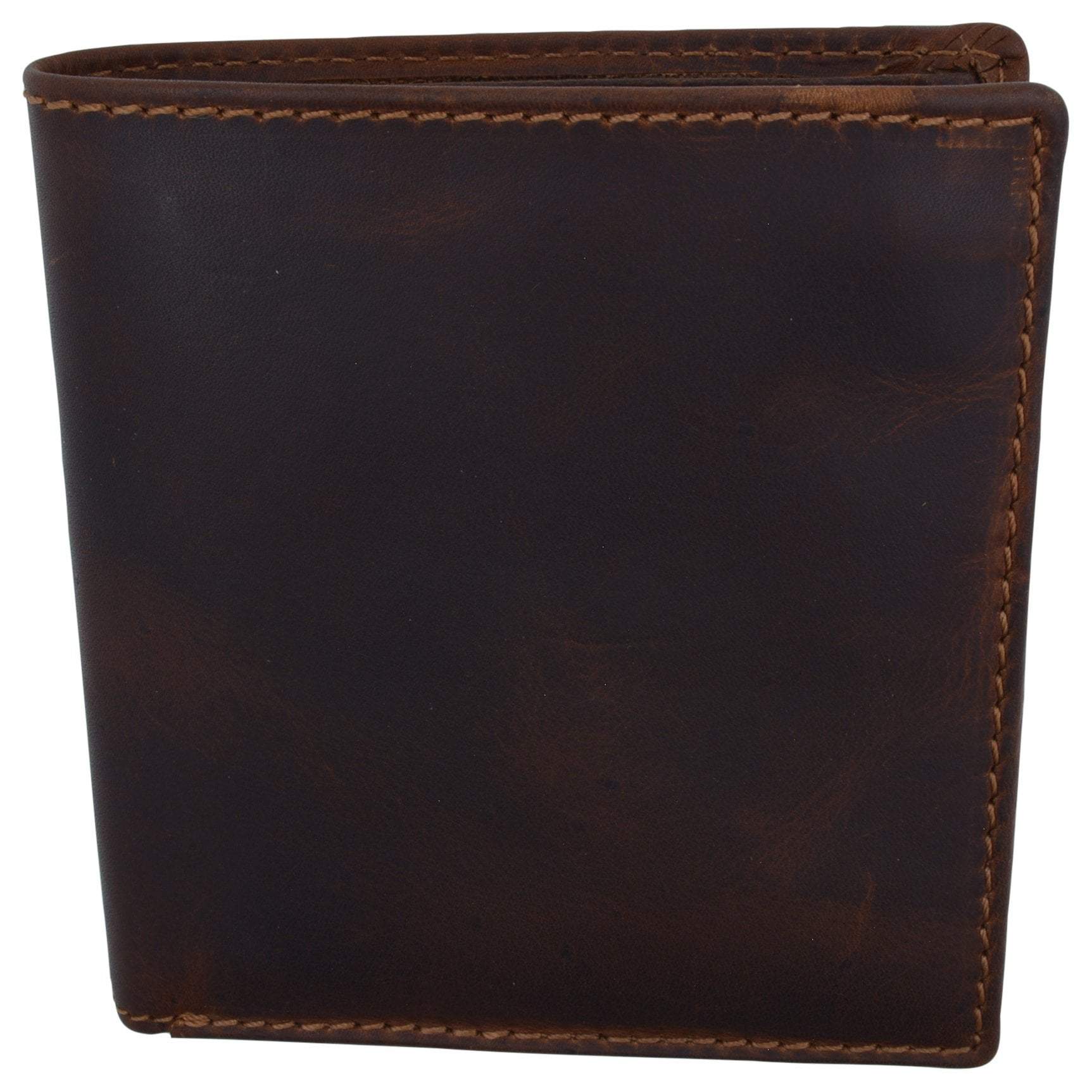 RFID Men's Distress Vintage Leather Men's Slim Hipster Bifold Euro Wallet by Cazoro - wallets for men's at mens wallet