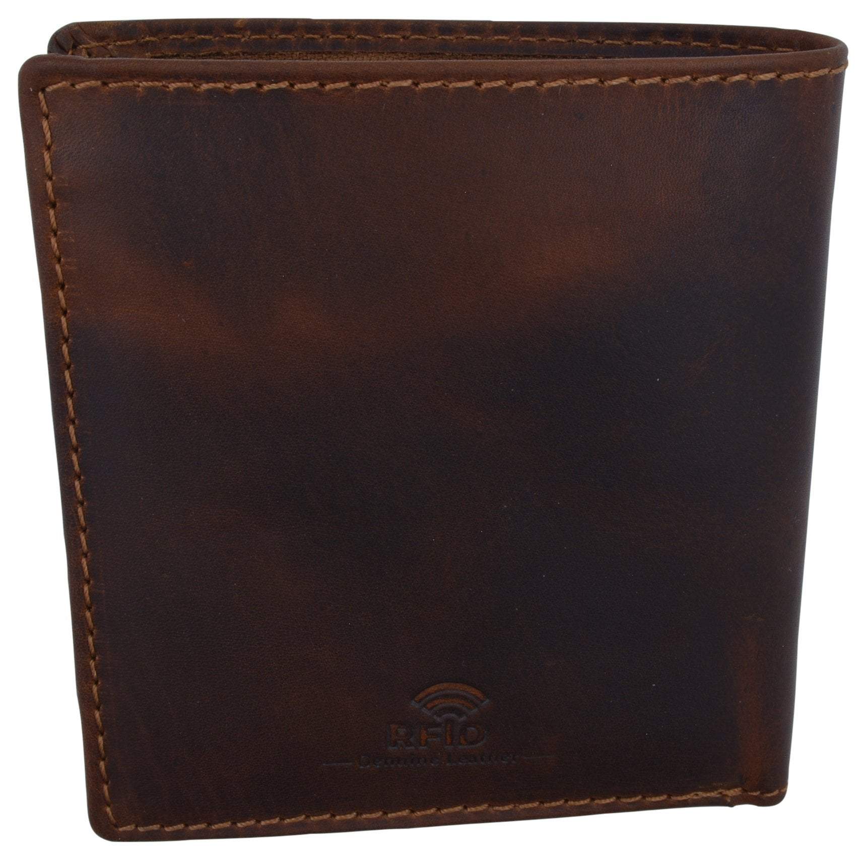 RFID Men's Distress Vintage Leather Men's Slim Hipster Bifold Euro Wallet by Cazoro - wallets for men's at mens wallet