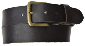 Men's Casual Belt 1.5" Wide Top Grain Genuine Leather Gold Buckle by Marshal-menswallet
