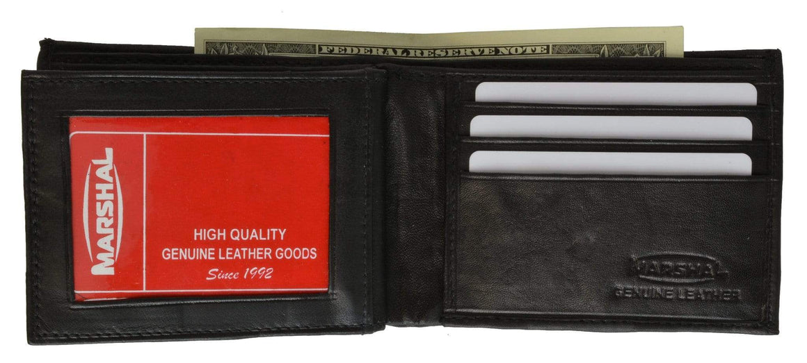 8 Ball Design Mens Genuine Leather Bifold Wallet 1146-7-menswallet