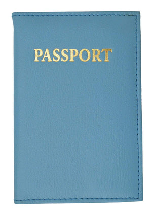 Genuine Leather Passport Cover Holder Wallet Case Travel Gold Embossed 601 CF (C)-menswallet