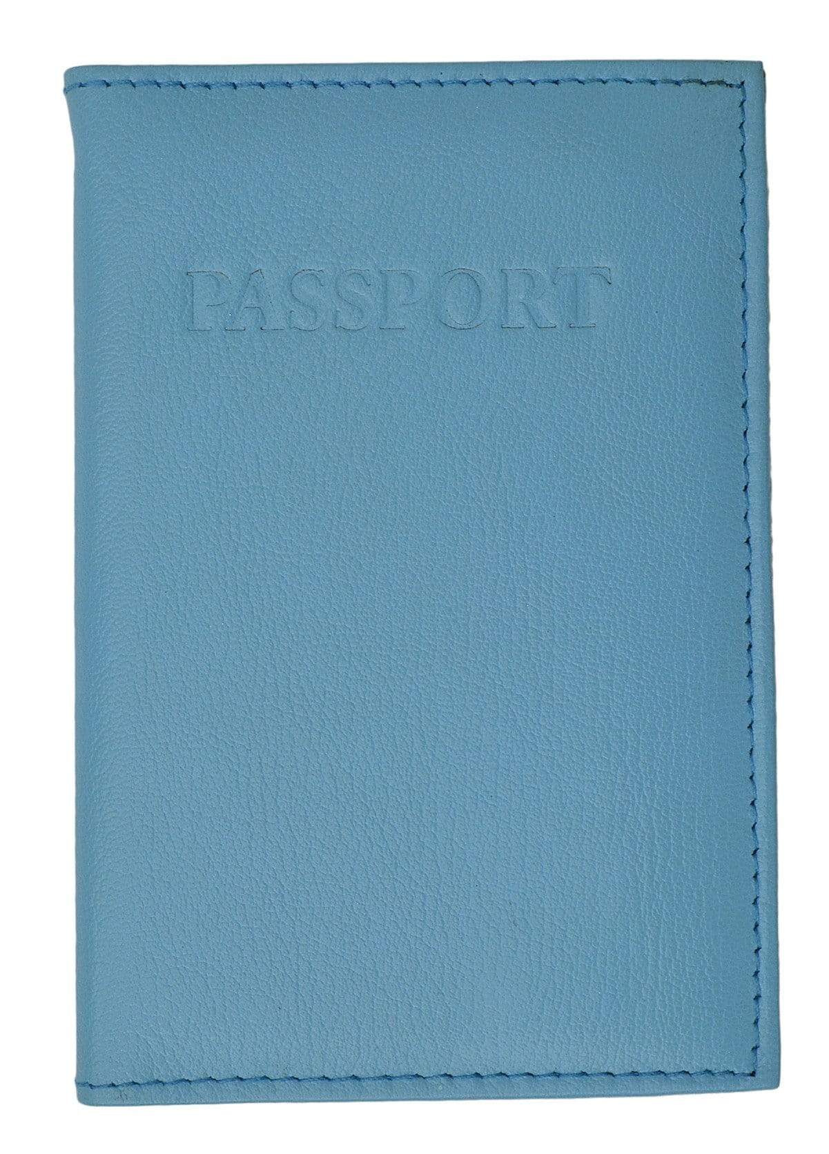 Genuine Leather Passport Cover Holder Wallet Case Travel Many Colors 601 CF BLIND (C)-menswallet