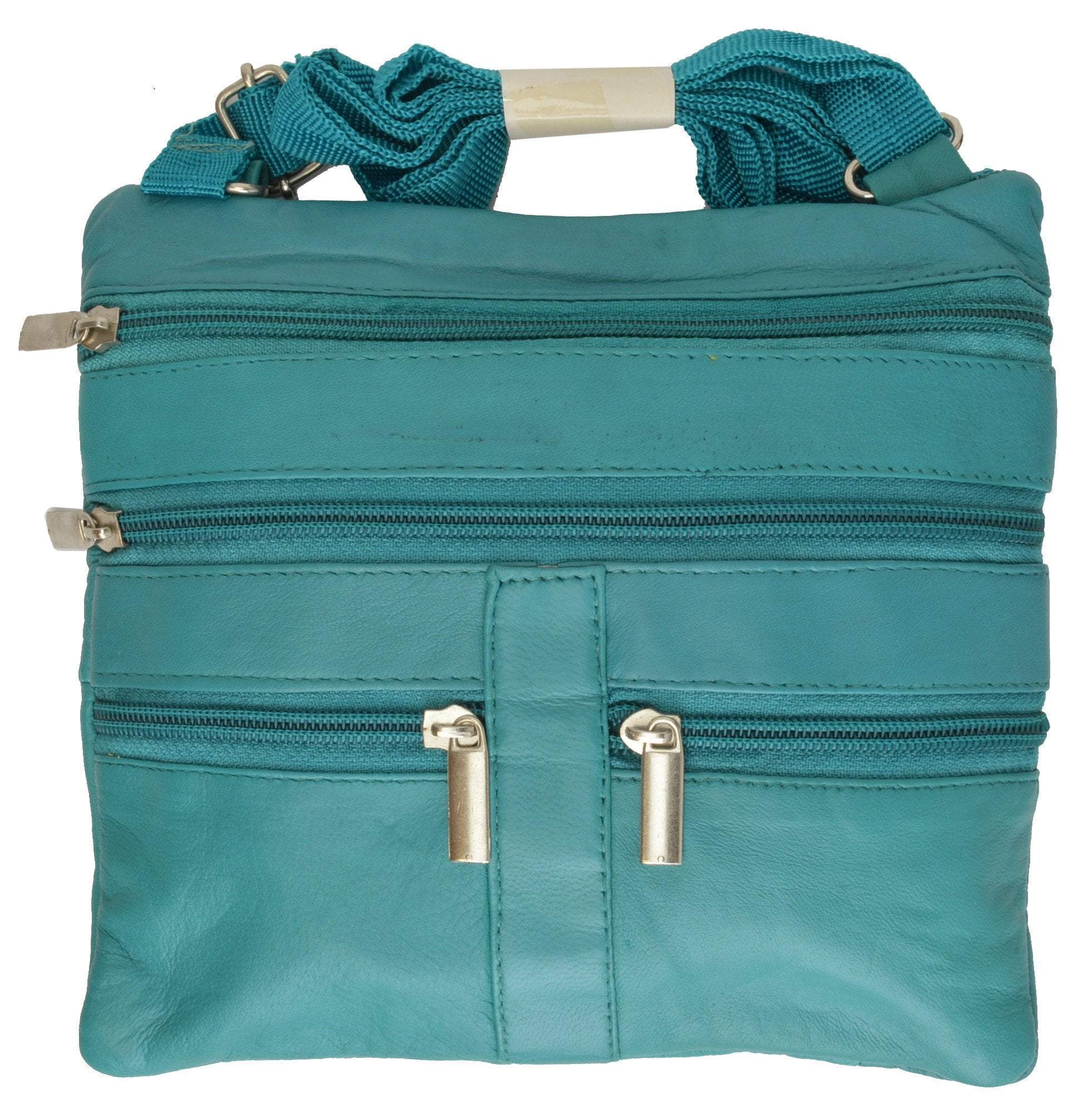 Soft Leather Cross Body Bag Purse Shoulder Bag 5 Pocket Organizer Micro HandbagTravel Wallet Multiple Colors HN907 (C) - wallets for men's at mens wallet