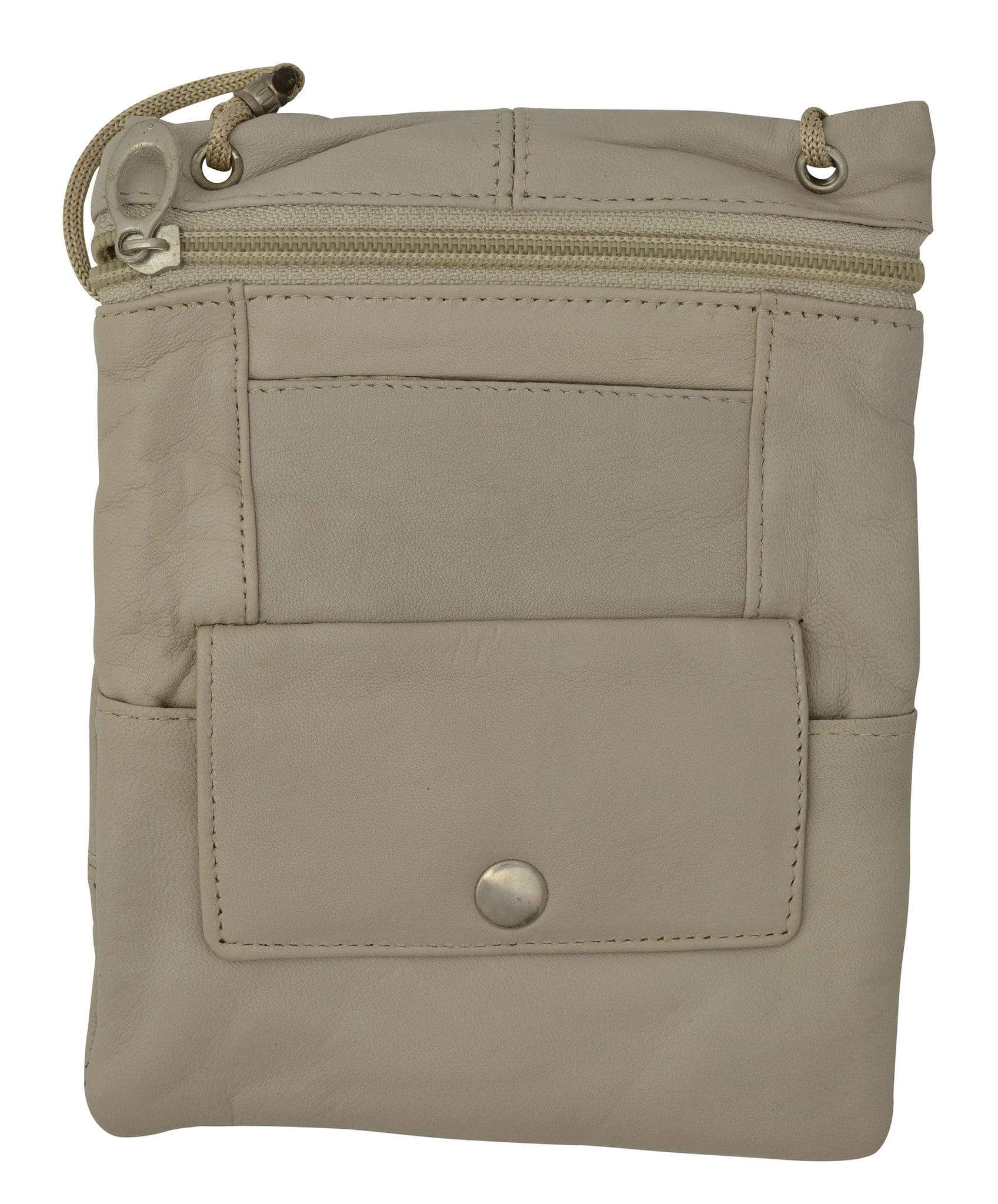 Elegance Look Leather Cross Body Bag Leather Shoulder Purse w Zipper Pocket Different Colors 1410 (C)-menswallet