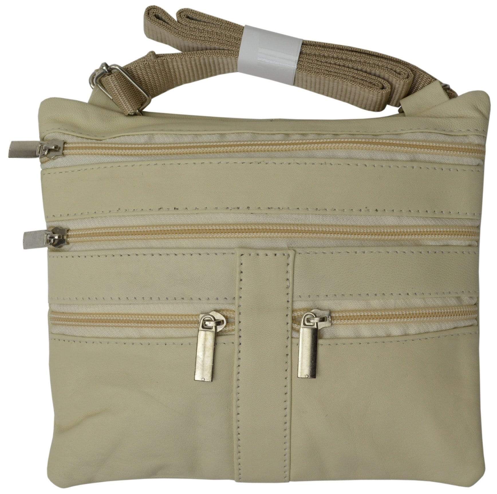 Genuine Soft Leather Cross Body Bag Purse Shoulder Bag 5 Pocket Organizer Micro Handbag Travel Wallet Many Colors - wallets for men's at mens wallet