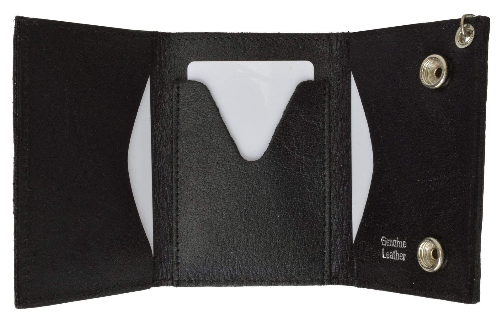 Biker Chain Genuine Leather Trifold Wallet Anarchism Symbol Imprint 946 ...