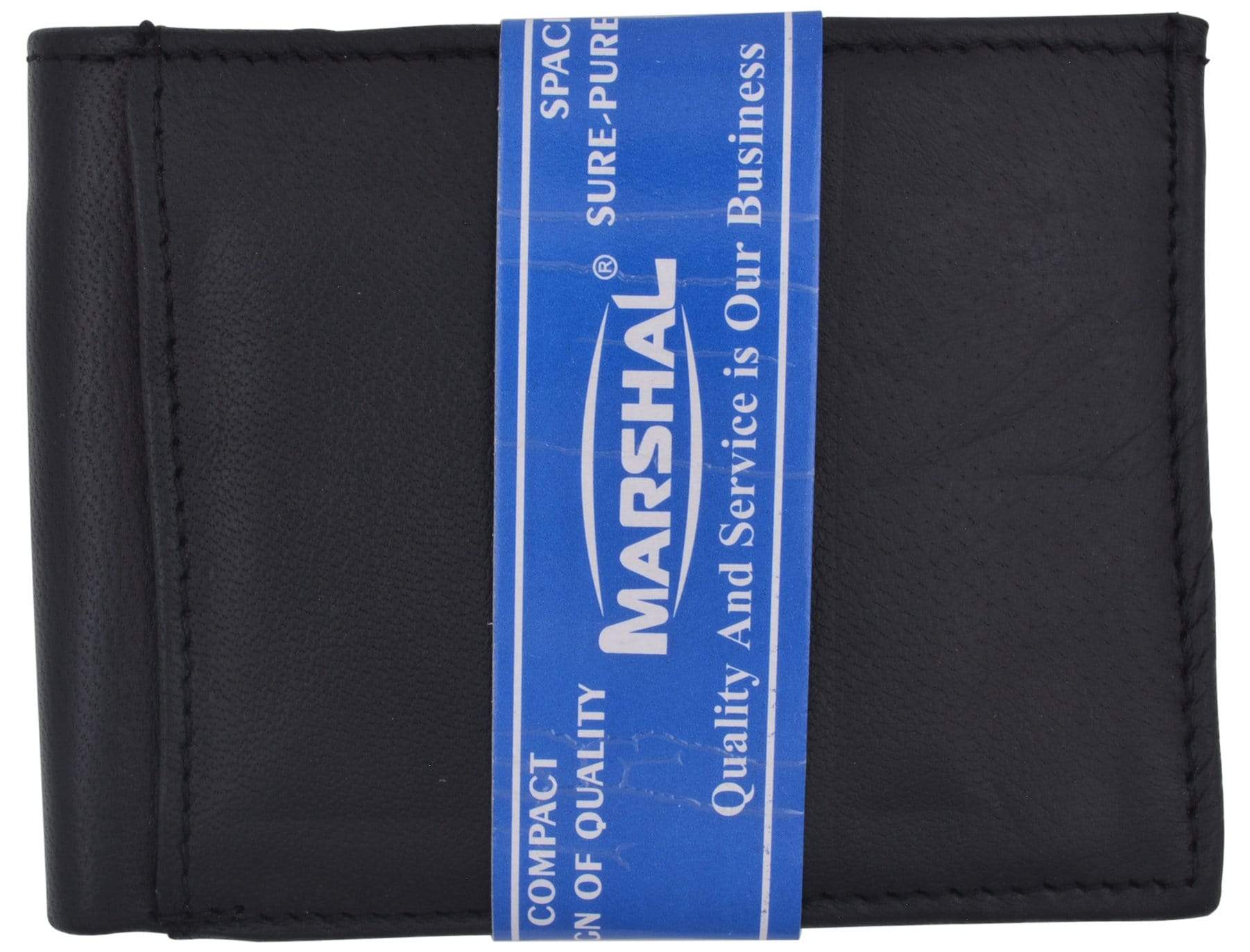 Marshal Wallet Genuine Leather Lightweight Zippered Minimalist Wallet with Clear ID Window with Key Ring, Adult Unisex, Size: Standard, Blue