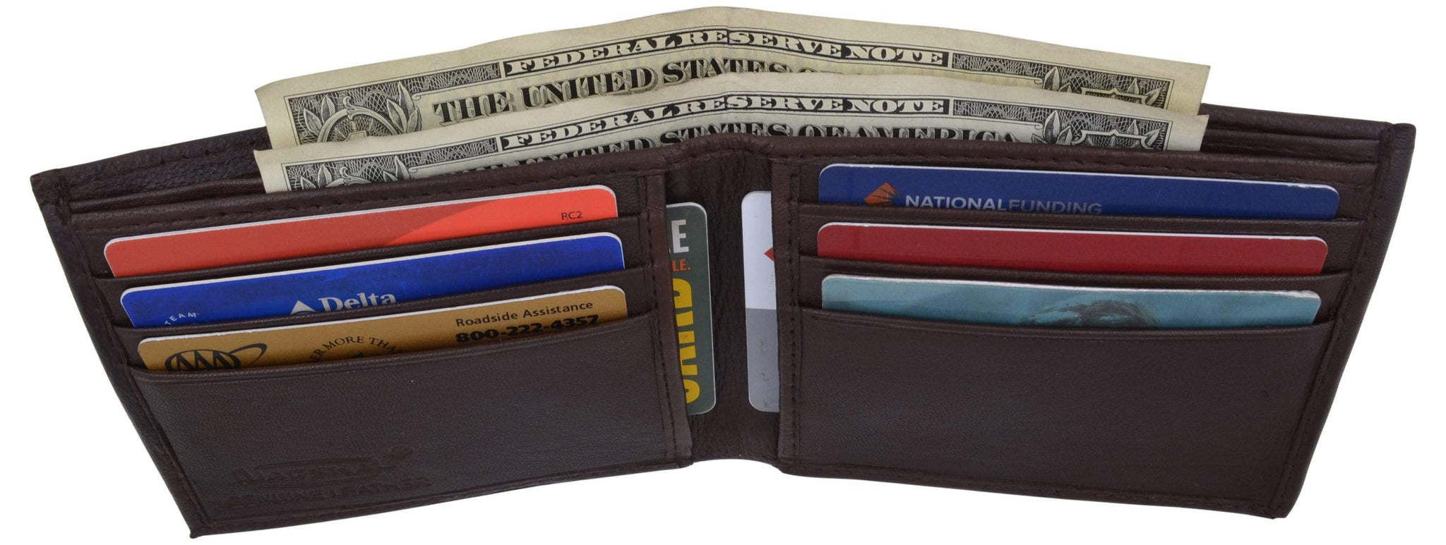 thumbnail image 2 of Marshal Men's Bifold Lambskin Leather Wallet With Outside ID Window Slim 2 of 3