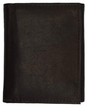 Cowhide Leather Extra Capacity Trifold Wallet with Detachable ID Flap 1455 CF-menswallet