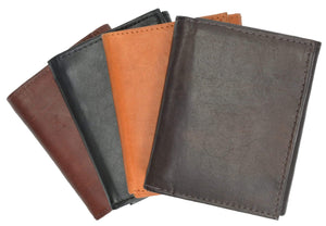 Cowhide Leather Removable Flap Card ID Holder Trifold Wallet 1955 CF-menswallet