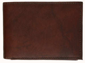 Cowhide Leather Slim Bifold Wallet with ID Window and Credit Card Sleeves 1310 CF-menswallet