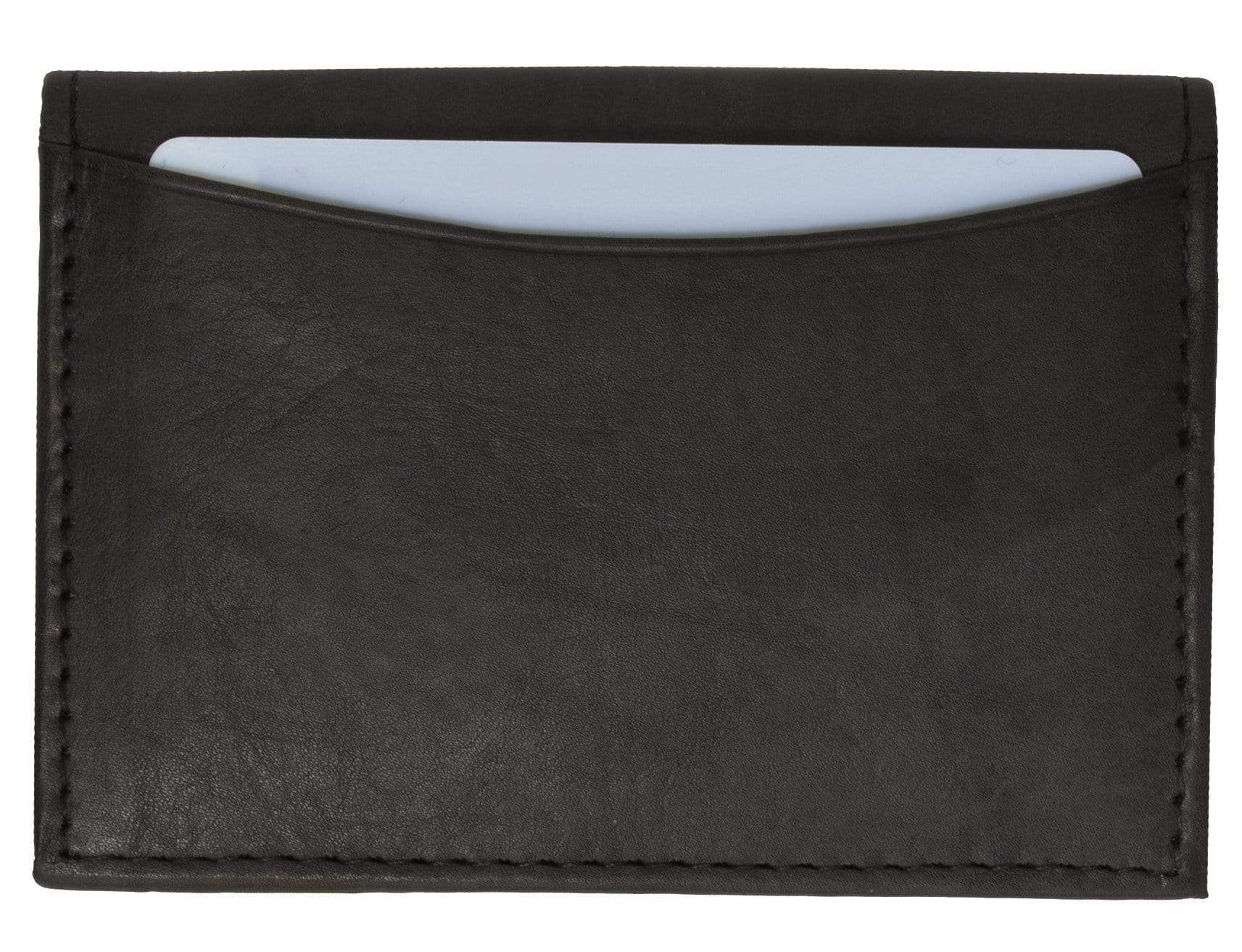 single credit card sleeve Marshal Genuine Leather Wallet Business Card Holder Expandable CreditCard with ID Window