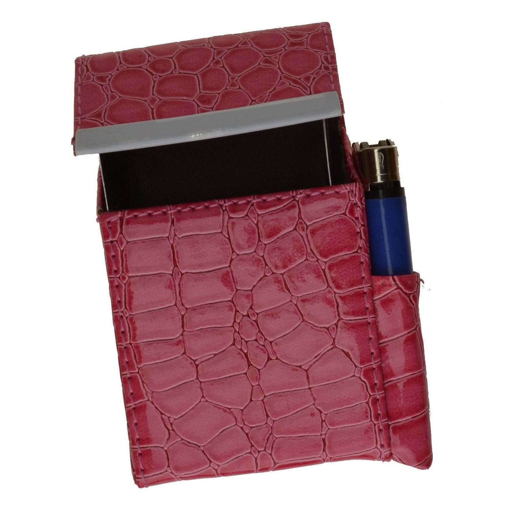 crocodile leather cigarette case Marshal Crocodile Pattern Genuine Leather Cigarette Case Holder with Lighter Pocket 92812cr , Women's, Brown crocodile leather cigarette case Marshal Crocodile Pattern Genuine Leather Cigarette Case Holder with Lighter Pocket 92812cr , Women's, Brown