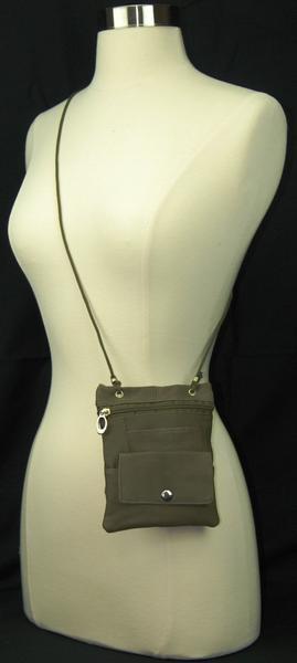 Elegance Look Leather Cross Body Bag Leather Shoulder Purse w Zipper Pocket Different Colors 1410 (C)-menswallet