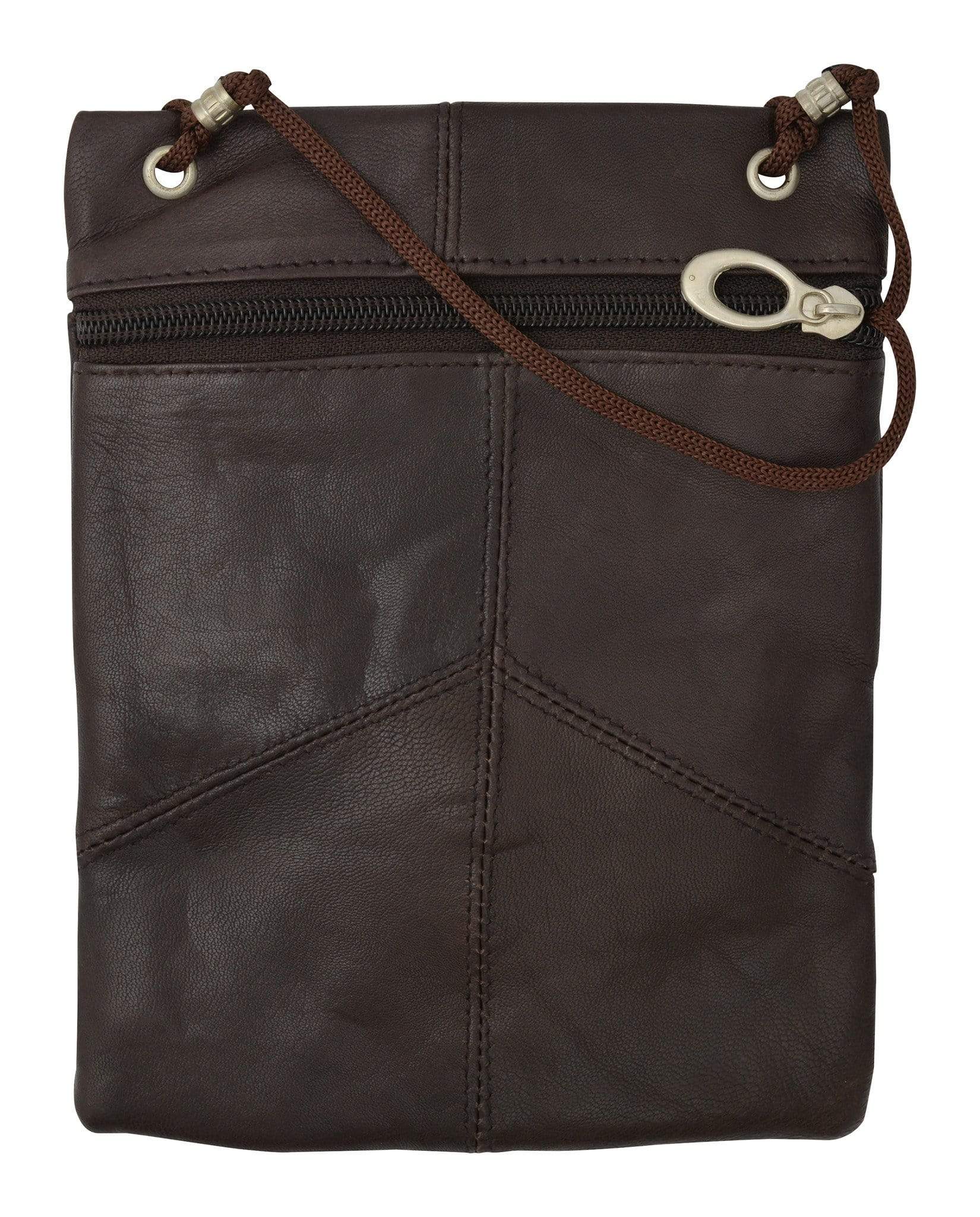 Elegance Look Leather Cross Body Bag Leather Shoulder Purse w Zipper Pocket Different Colors 1410 (C)-menswallet