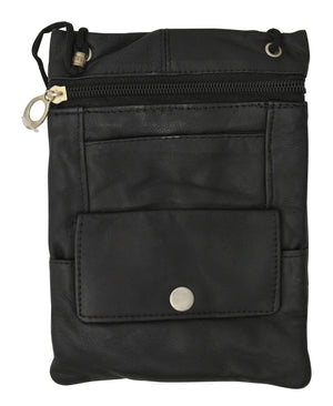 Elegance Look Leather Cross Body Bag Leather Shoulder Purse w Zipper Pocket Different Colors 1410 (C)-menswallet