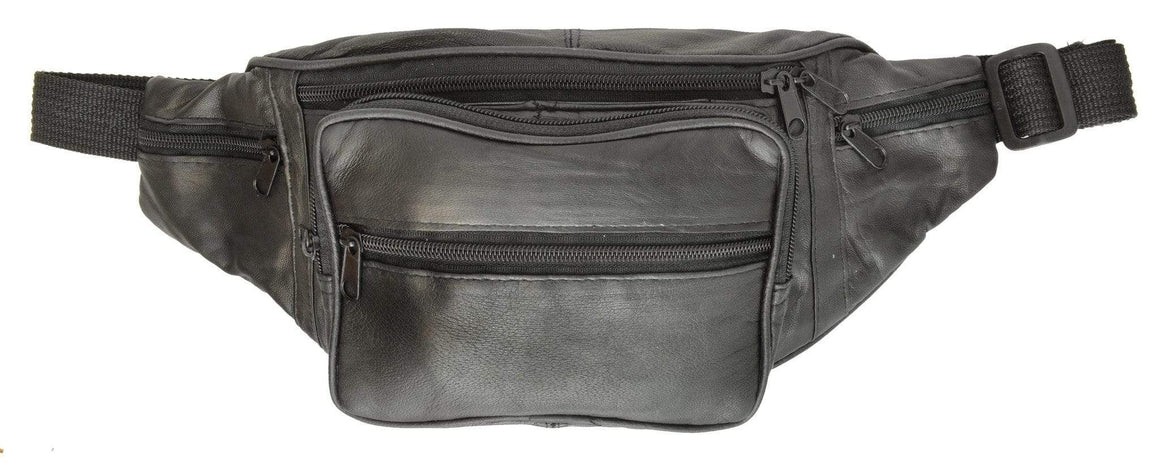 Genuine Lambskin Leather Fanny Bag with Can Holder by Marshal Wallet - wallets for men's at mens wallet