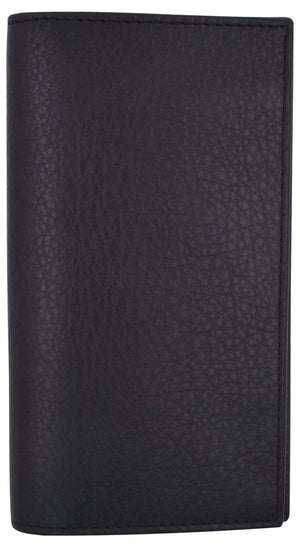 Genuine Cow Napa Leather Slim Checkbook Cover With Pen Holder-menswallet