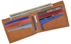 Genuine Cowhide Leather Simple Card Holder Bifold Wallet 758 CF-menswallet
