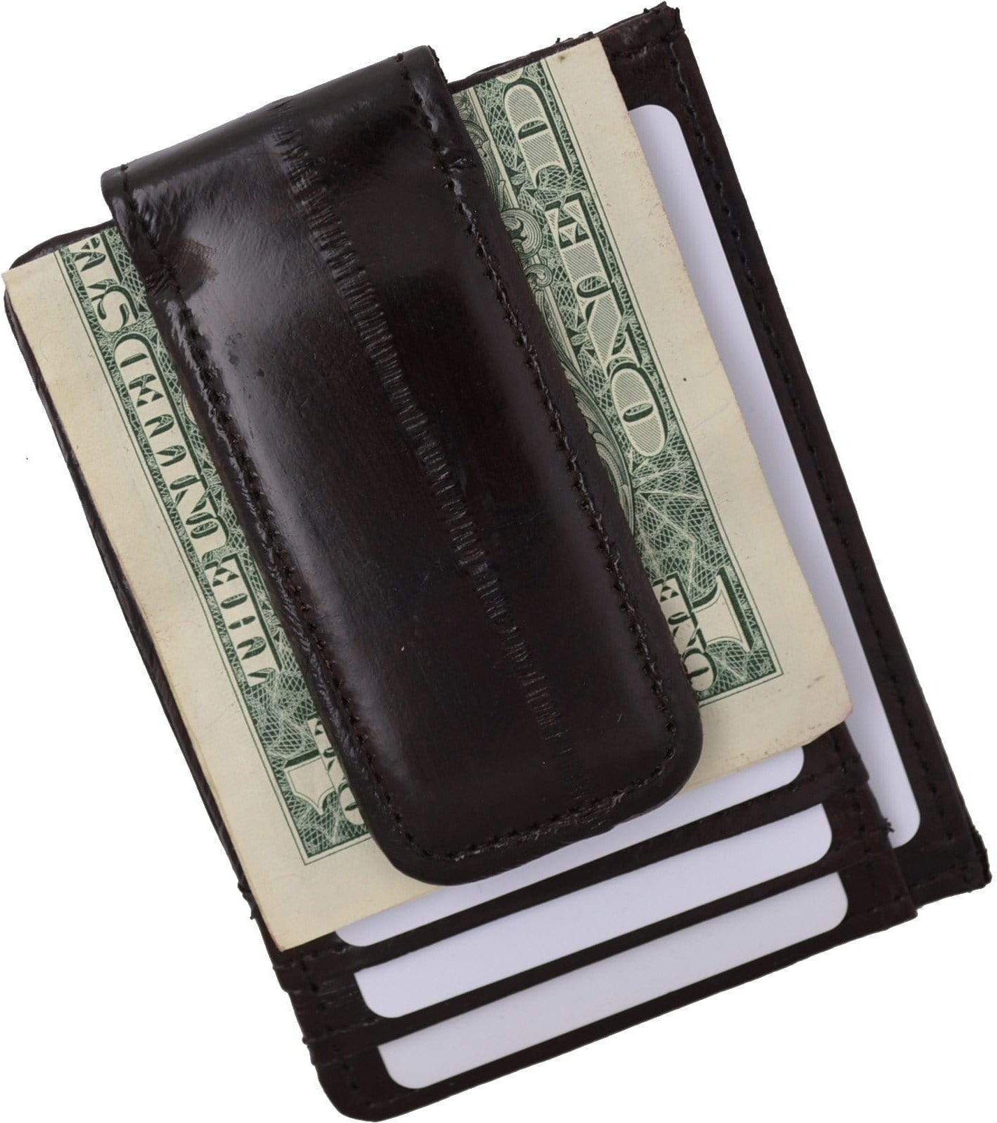 Marshal Genuine Eel Skin Leather Money Clip Front Pocket Wallet with Magnet Clip and Card ID Case E 910E Teal