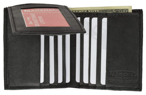 Genuine Lambskin Soft Leather Bifold Credit Card L Shape Wallet 51-menswallet