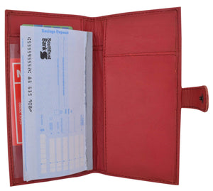Genuine Leather Basic Checkbook Holder with Snap Closure 157-menswallet