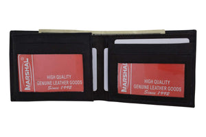 Genuine Leather Bifold 3 ID Windows Card Key Holder Wallet 1792 CF-menswallet
