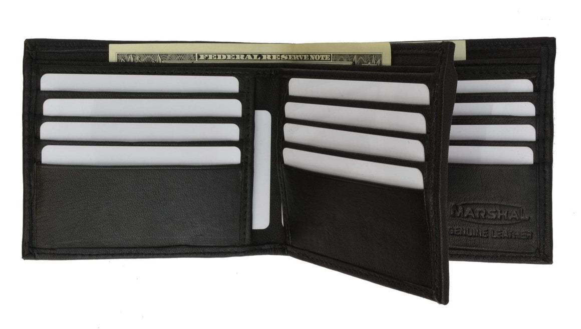 Genuine Leather Bifold Card ID Holder Double Wallet 2252-menswallet