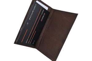 Genuine Leather Bifold Checkbook Cover Wallet with Outside Window 256 CF (C)-menswallet