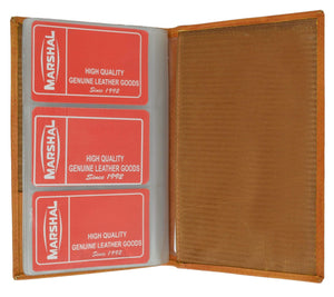 Genuine Leather Business Name ID Credit Cards Holder Book Case Organizer Wallet 3570 CF (C)-menswallet