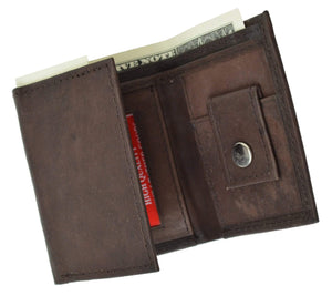 Genuine Leather Childrens Small Trifold Kids Wallet Gift 825-menswallet