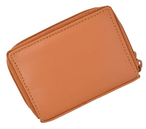 Genuine Leather Credit Card Case Holder Travel Wallet with ID Window 3522-menswallet