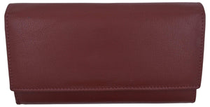 Genuine Leather Ladies Large Clutch Checkbook Holder Fashion Purse Wallet-menswallet