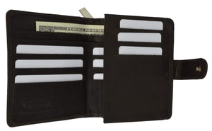 Genuine Leather Ladies Trifold Zipper Wallet and Credit Card Holder with ID Window 1506 CF (C)-menswallet
