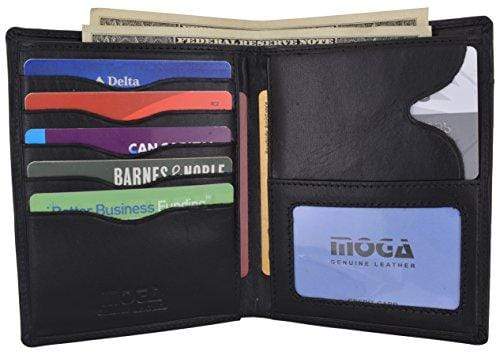 Genuine Leather Large Hipster Bifold Credit Card ID Holder Wallet for Men by Moga - wallets for men's at mens wallet