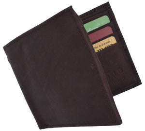 Genuine Leather Mens Bifold Slim Wallet Credit Card Holder 1308 CF-menswallet