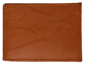 Genuine Leather Mens Bifold Wallet Button Snap Flap Out 1533 CF-menswallet